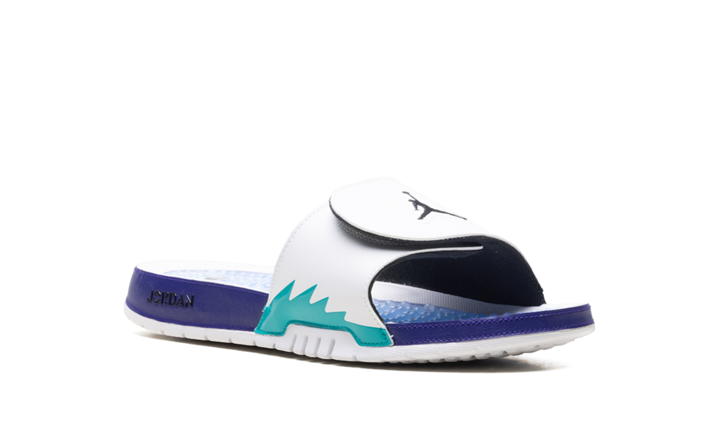 Jordan Hydro 5 Retro Slide White New Emerald Grape Ice Black 555501 103