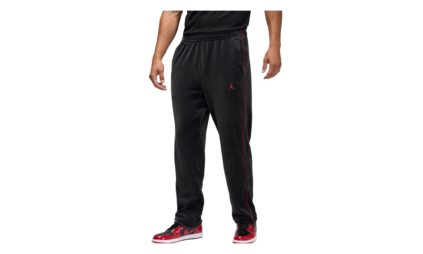 Jordan Brooklyn Velour Track Trousers Black / Gym Red HV1872 010