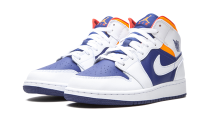 Air Jordan 1 Mid GS White Deep Royal Blue 554725 131