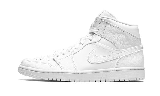 Air Jordan 1 Mid Triple White 554724 130