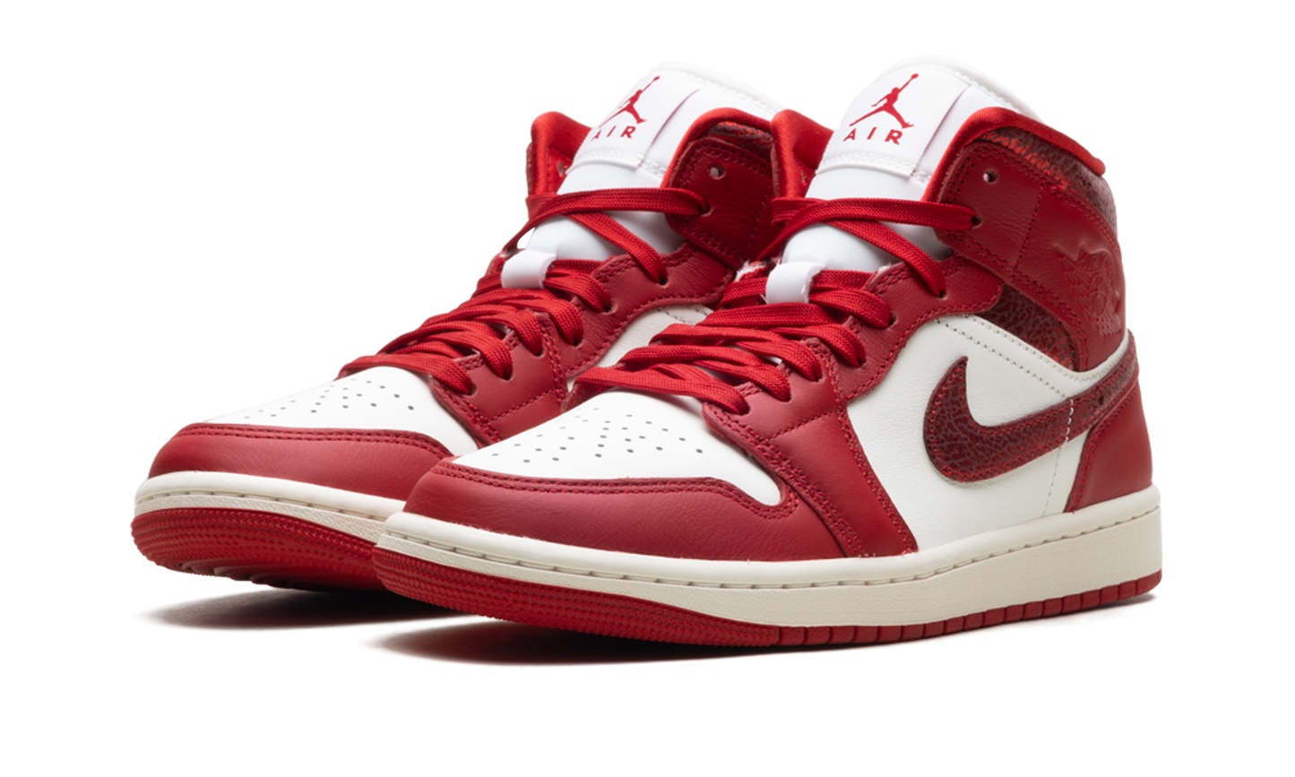 Air Jordan 1 Mid WMNS Red Cracked Leather HJ9337 106