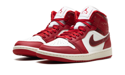 Air Jordan 1 Mid WMNS Red Cracked Leather HJ9337 106