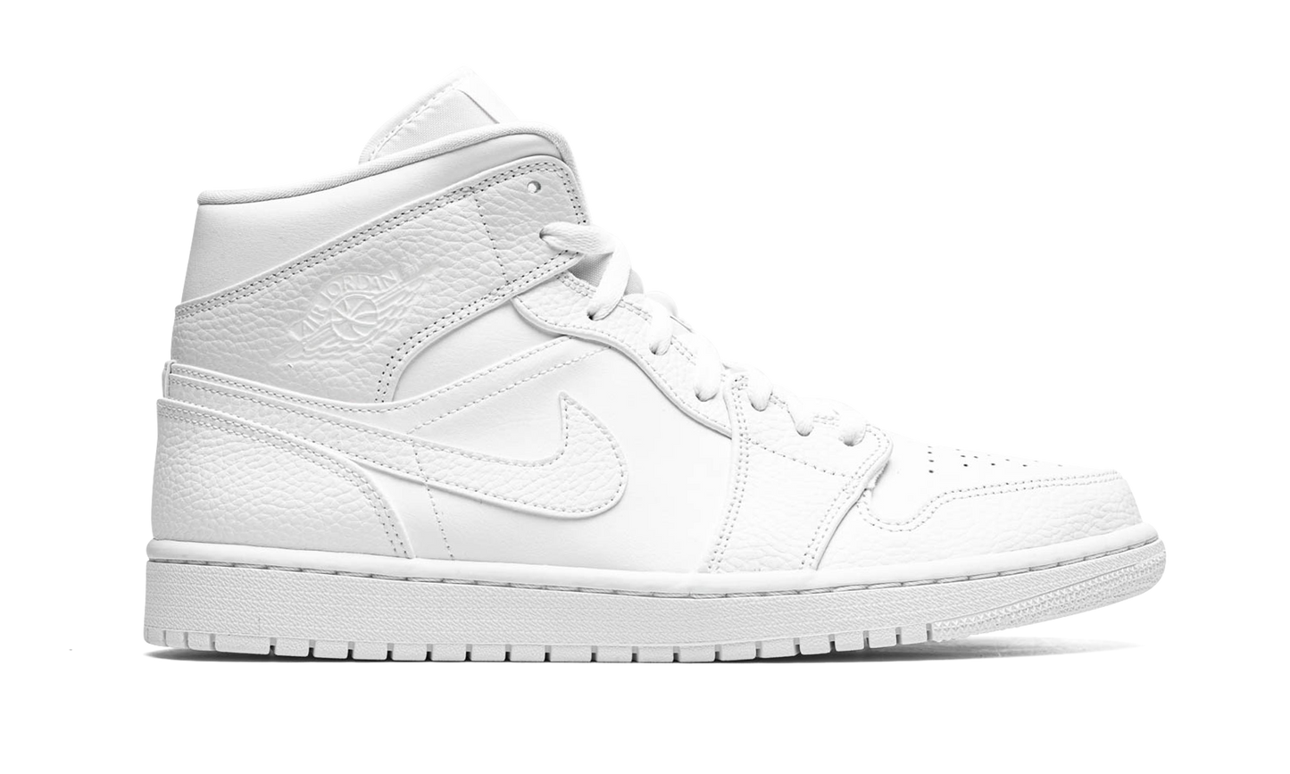 Air Jordan 1 Mid Triple White 554724 130