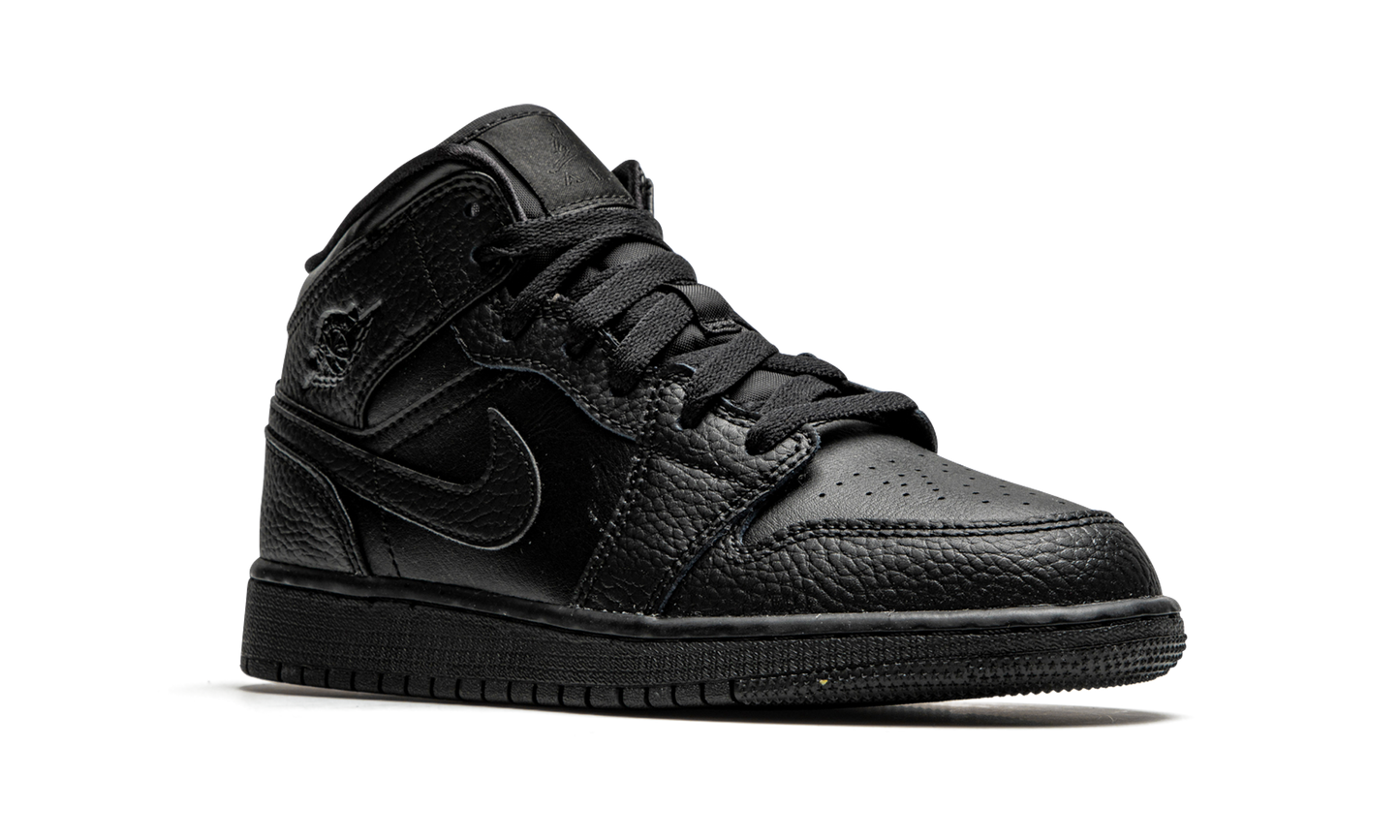 Air Jordan 1 Mid GS Triple Black 554725 091