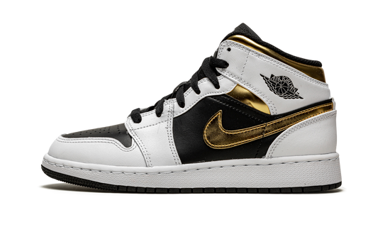 Air Jordan 1 Mid GS White / Gold / Black 554725 190