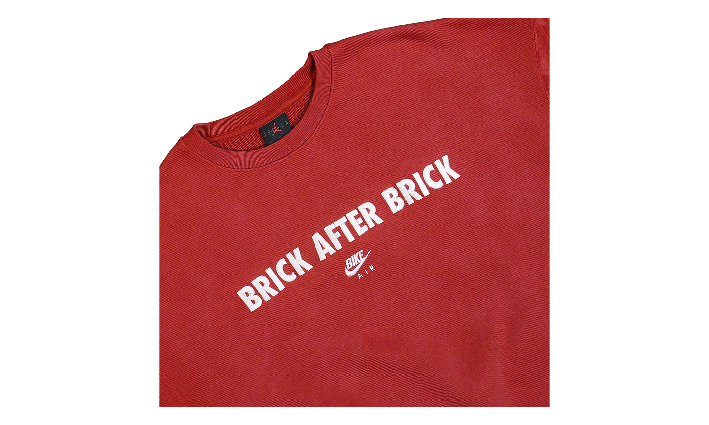 Air Jordan x Nigel Sylvester Brick After Brick Fleece Crewneck Sweatshirt Vermilion / Sail IQ8154 671