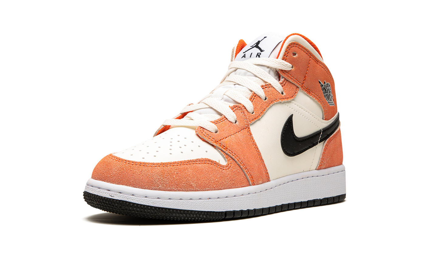 Air Jordan 1 Mid SE GS Orange Suede DV1336 800