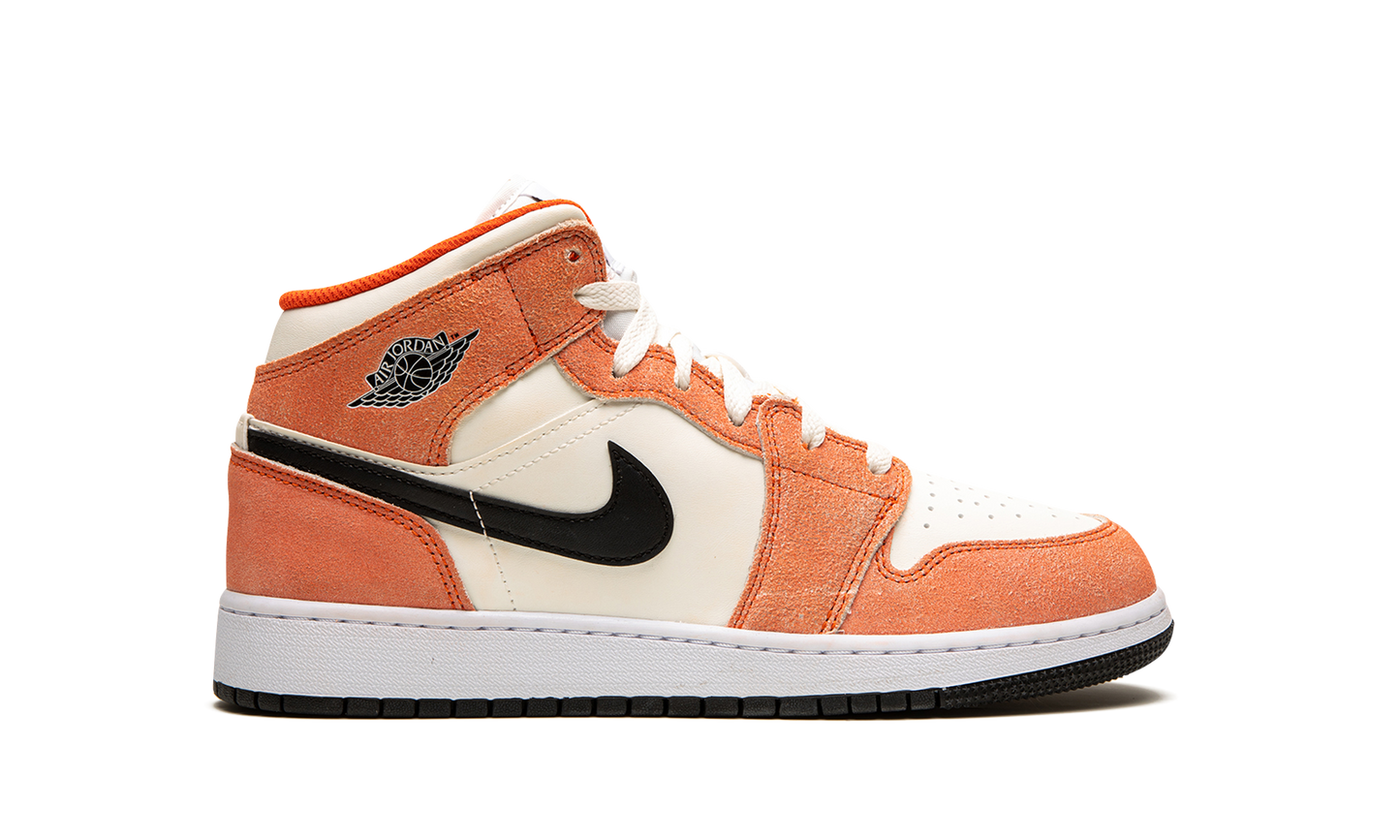 Air Jordan 1 Mid SE GS Orange Suede DV1336 800