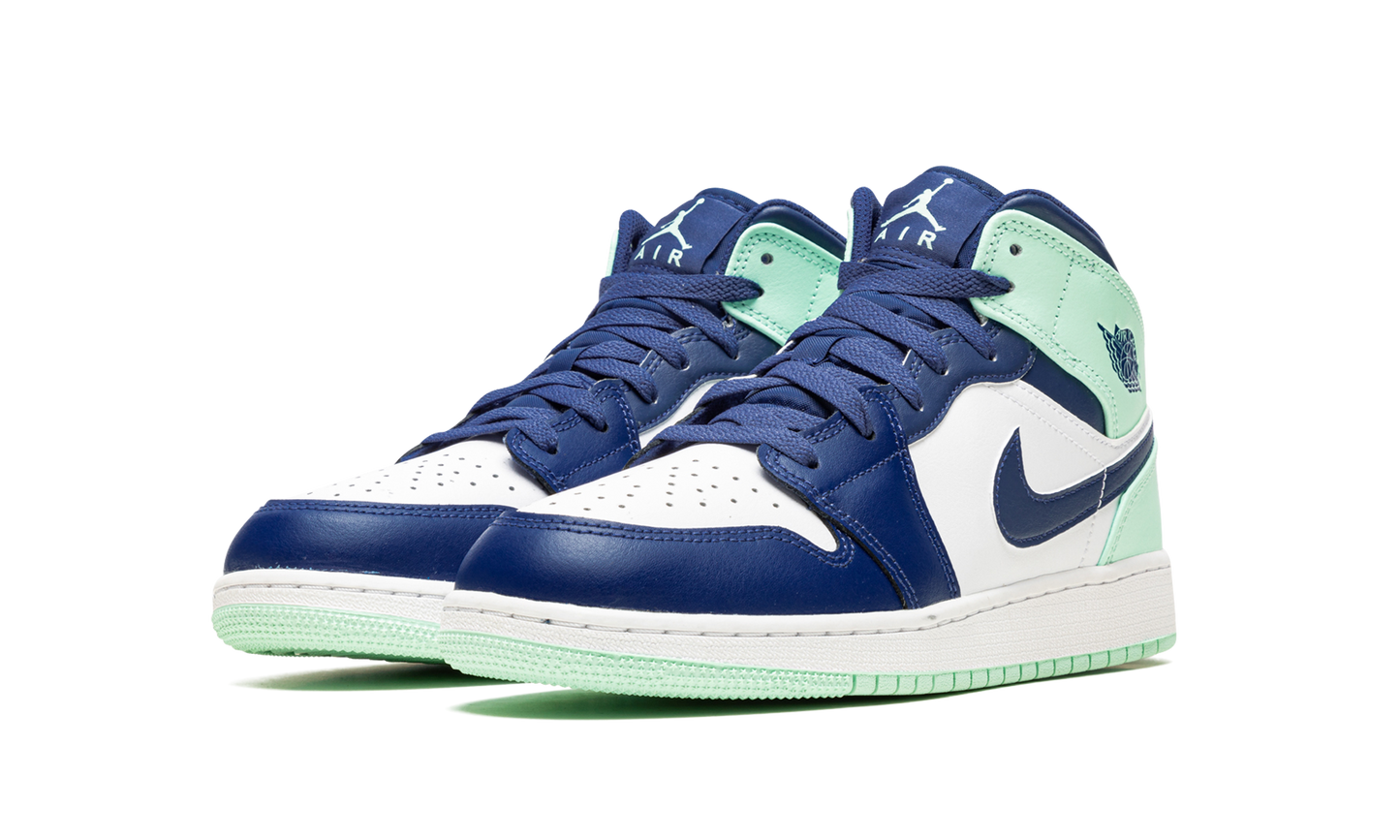 Air Jordan 1 Mid GS Blue Mint 554725 413
