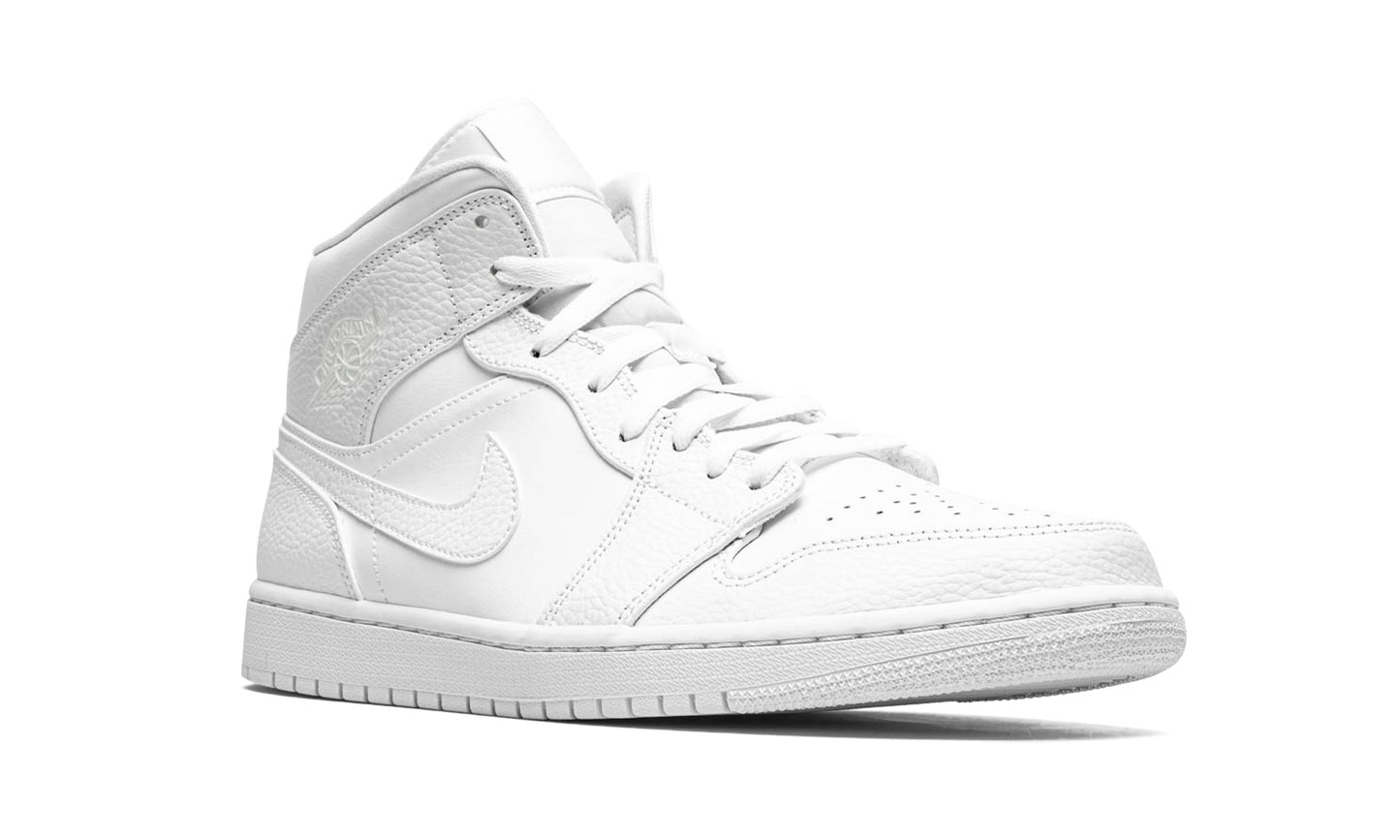 Air Jordan 1 Mid Triple White 554724 130
