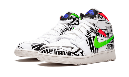 Air Jordan 1 Mid GS All Over Logos 554725 143