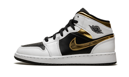 Air Jordan 1 Mid GS White / Gold / Black 554725 190