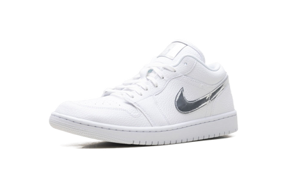 Womens Air Jordan 1 Low SE White Metallic Silver' IQ9381 100