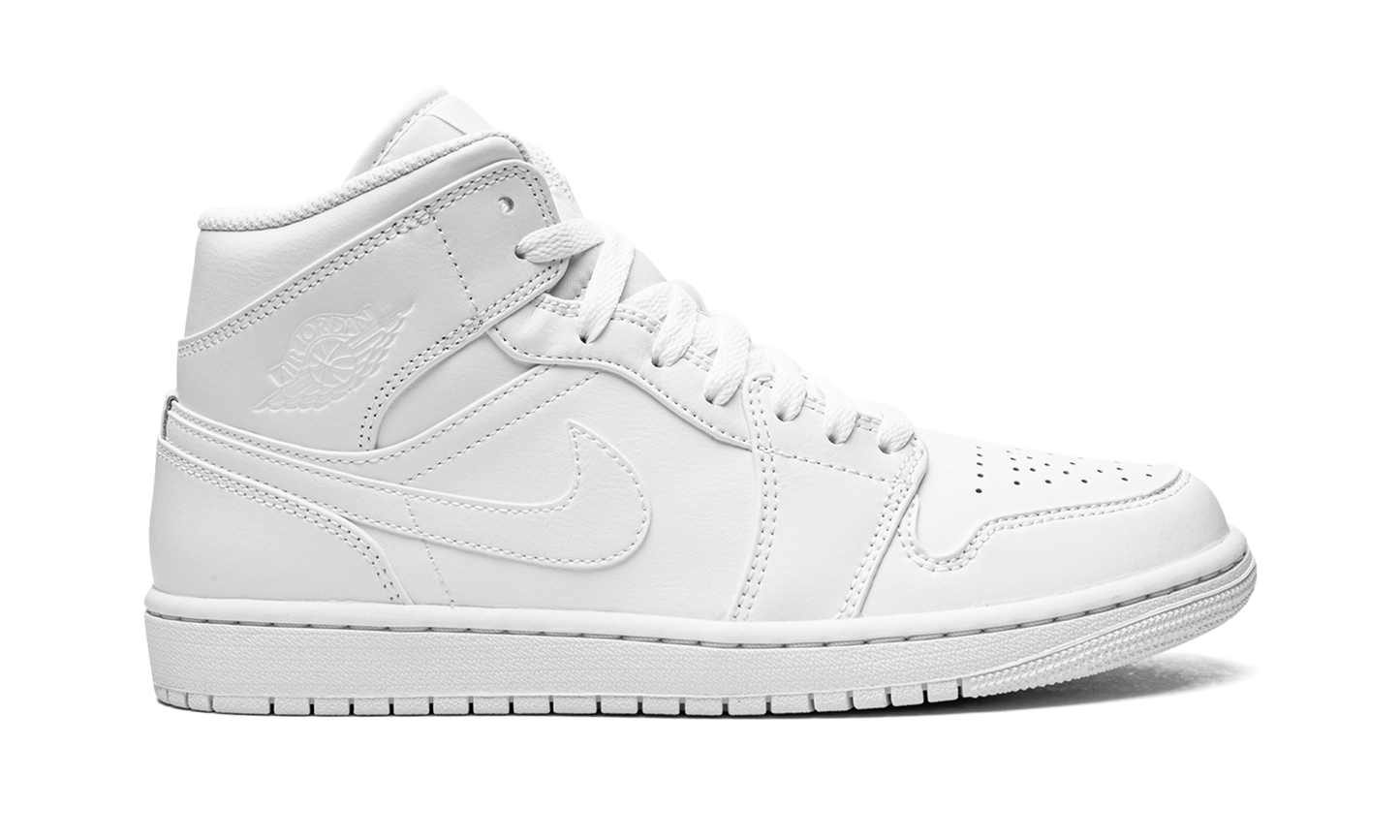 Air Jordan 1 Mid Triple White 554724 136